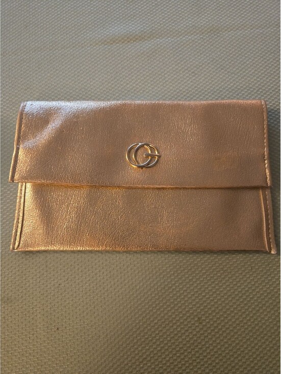 Handbags - Vintage Metallic Rose Gold Envelope Clutch Bag with G Logo
